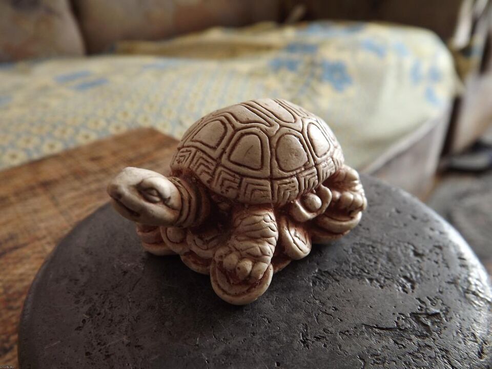 patung kura-kura sebagai jimat keberuntungan